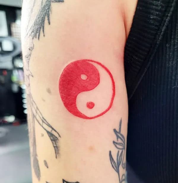 Red Yin Yang Tattoo