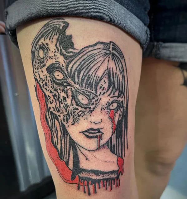 Geometric Junji Ito Tattoo