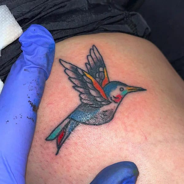 Traditional Hummingbird Tattoo