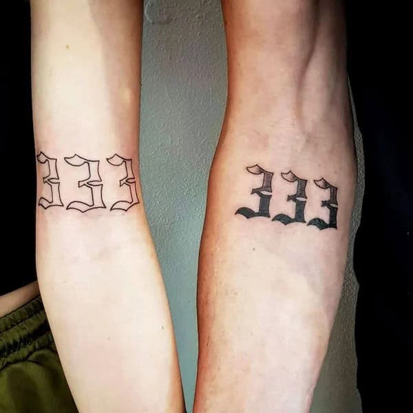 333 Behind The Neck Tattoo