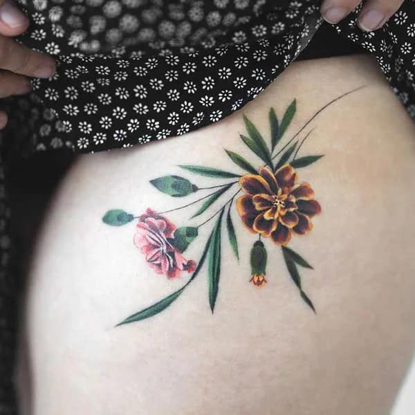 Marigold and Carnation Tattoo