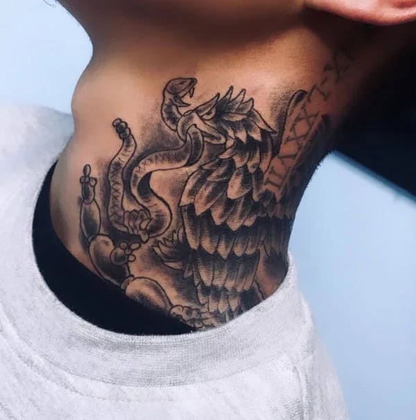 Mexican Eagle Chest Tattoo