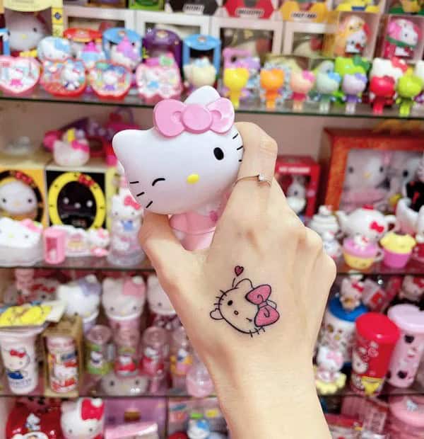 Ankle Hello Kitty Tattoo