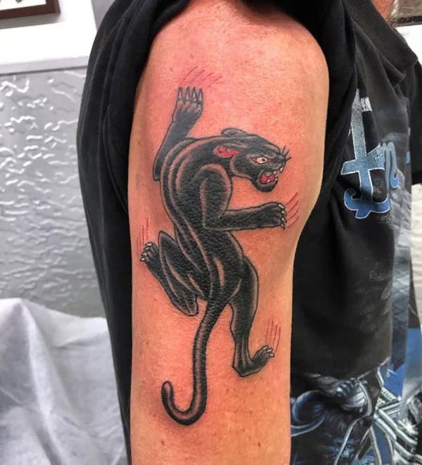 Black Panther Arm Tattoo