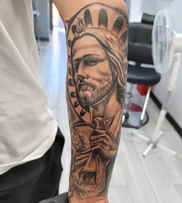 San Judas Flag Tattoo