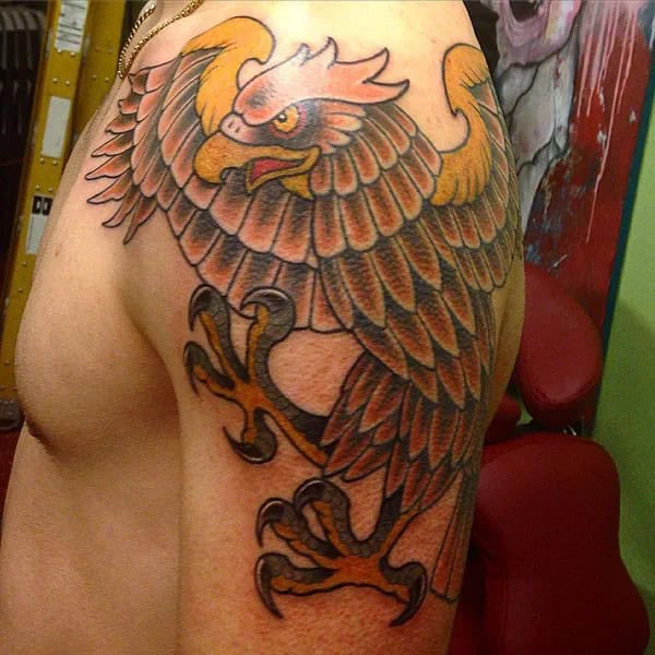 Mexican Eagle Chest Tattoo