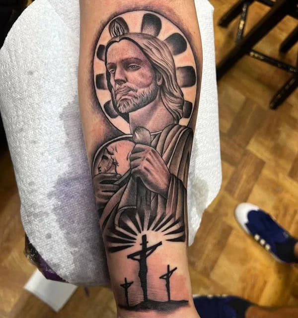 San Judas Flag Tattoo