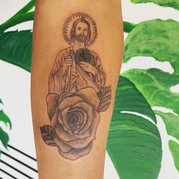 San Judas Flag Tattoo