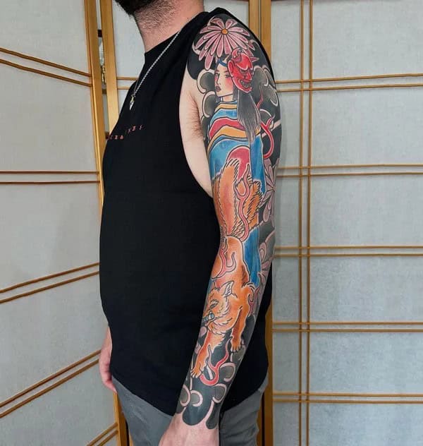 Japanese Art Sleeve Tattoo