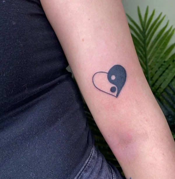 Heart Yin Yang Tattoo