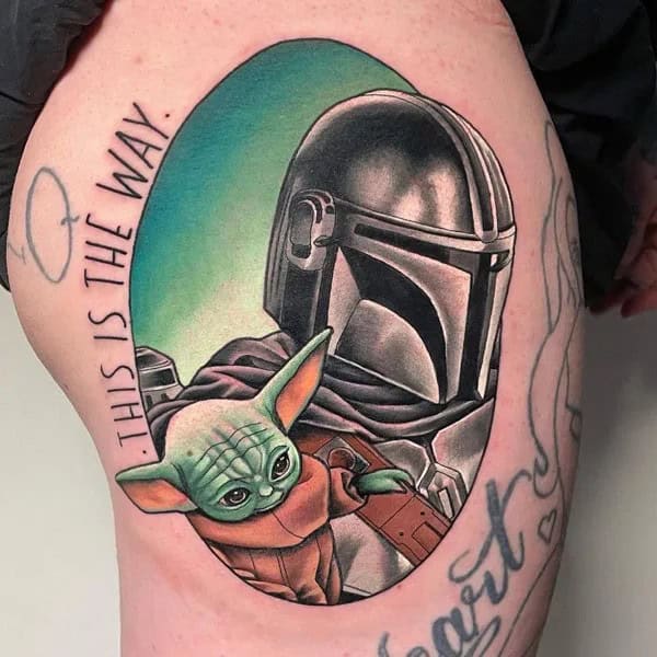 Mandalorian Thigh Tattoo