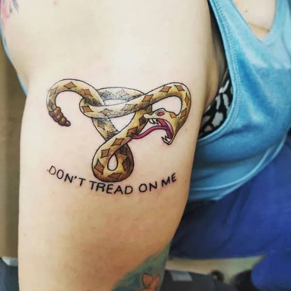 “Don’t Tread On Me” Back Tattoo