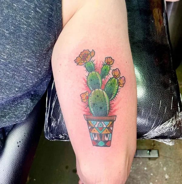 Prickly Pear Cactus Tattoo