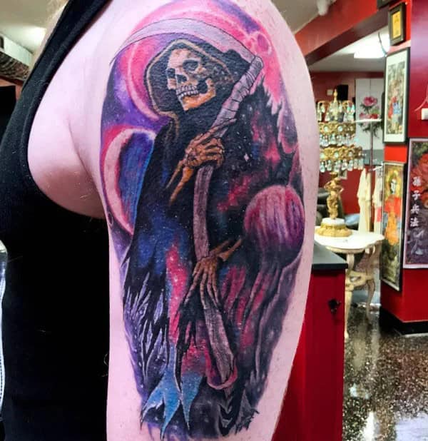 Grim Reaper Arm Tattoo