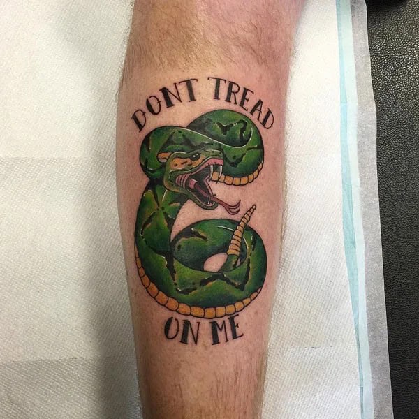 “Don’t Tread On Me” Back Tattoo