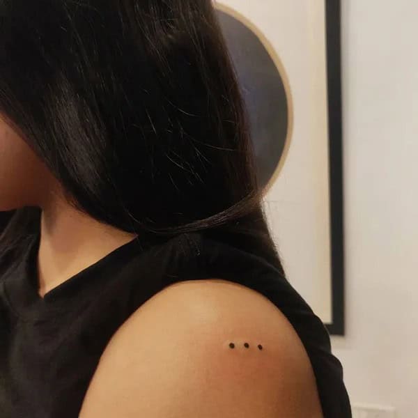 Three Dots Tattoo on Shoulder