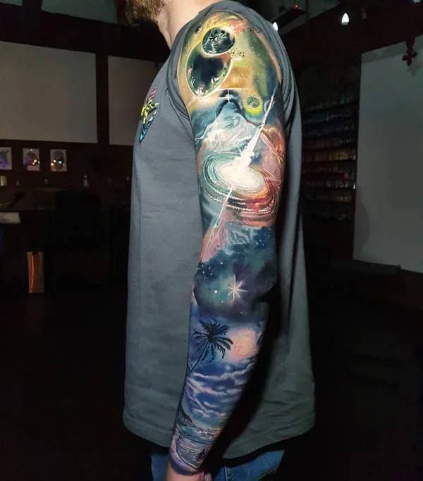 Galaxy Tattoo On The Sleeve