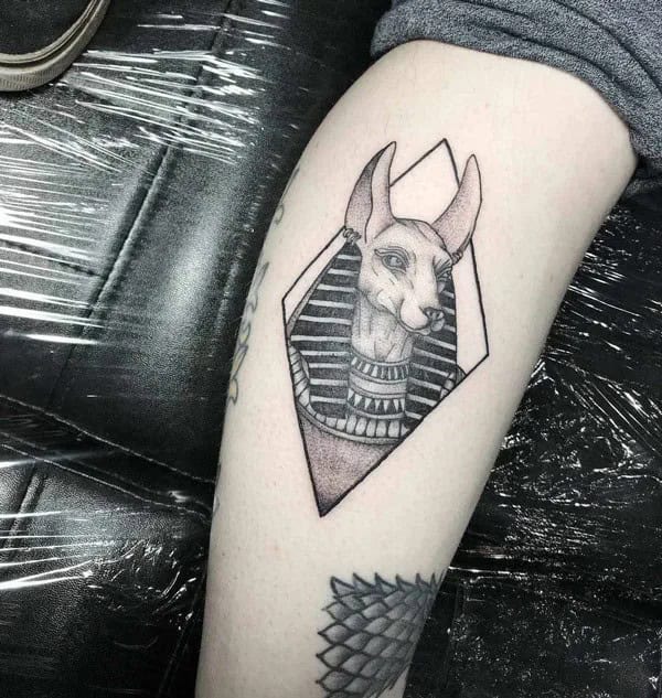 Geometric Anubis Tattoo