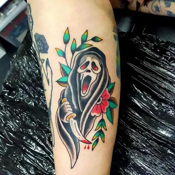 Ghostface Tattoo On Arm