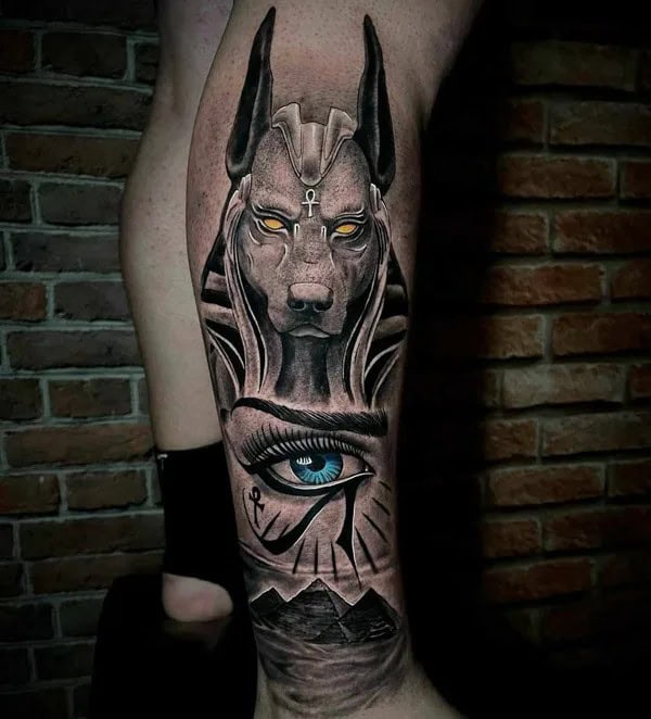 Realistic Anubis Tattoo