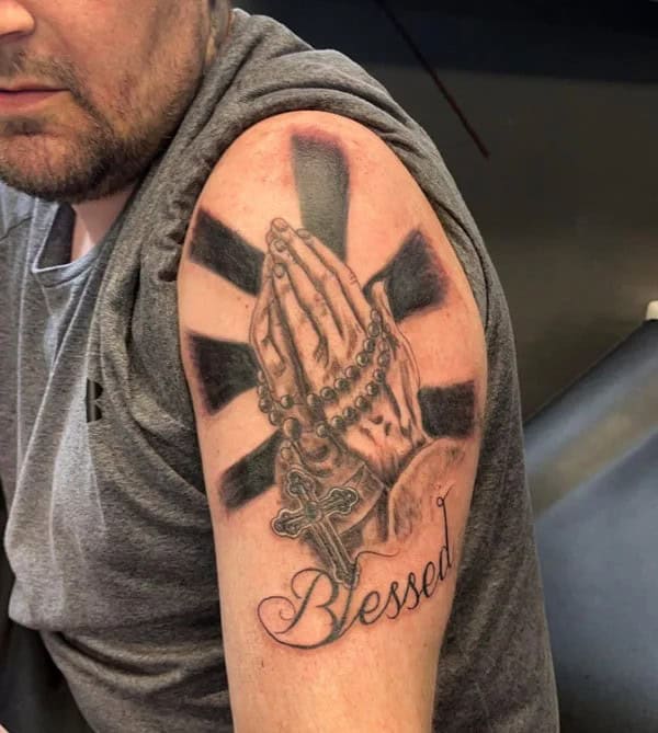 Praying Hands Blessed Tattoo