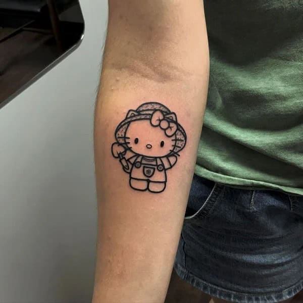 Ankle Hello Kitty Tattoo