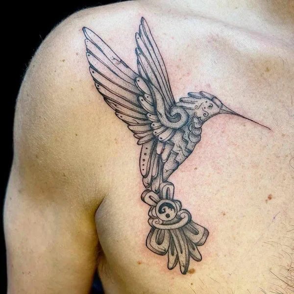 Aztec Hummingbird Tattoo