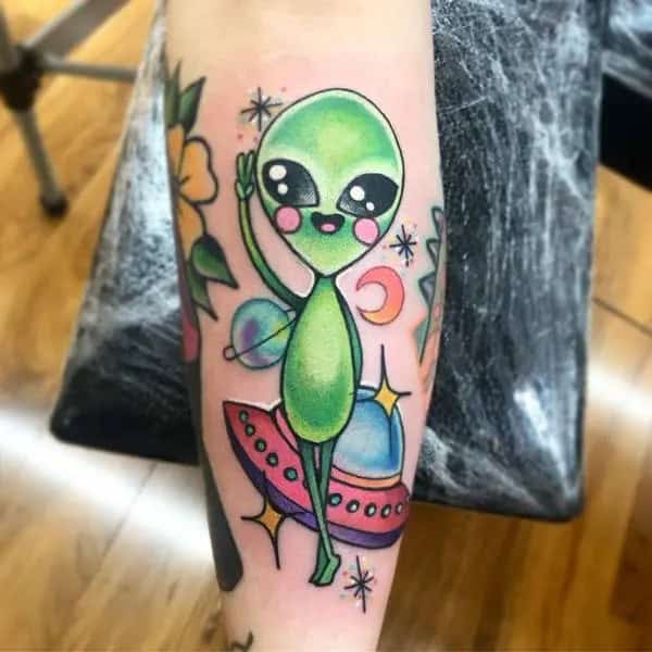 Cute Alien Tattoo