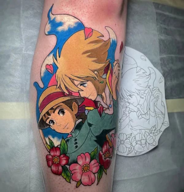 Sleeve Howl’s Moving Castle Tattoo