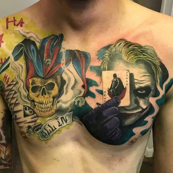 Joker Chest Tattoo