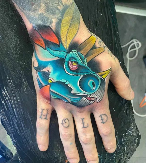 Dinosaur Hand Tattoo