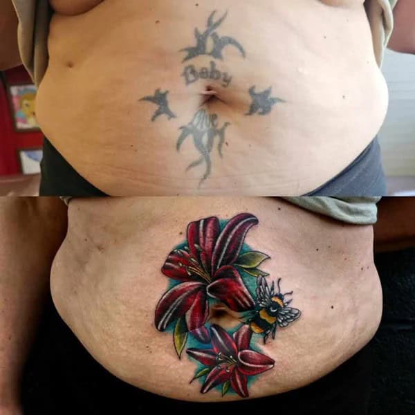 Stomach Cover Up Tattoo