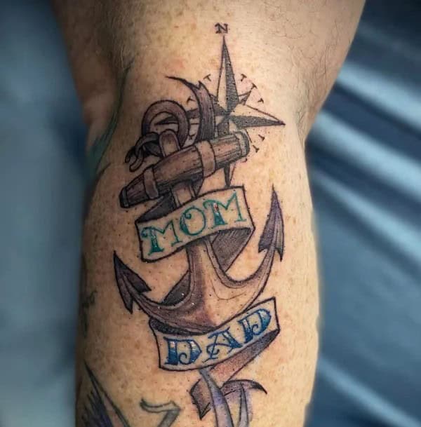 Mom and Dad Anchor Tattoo