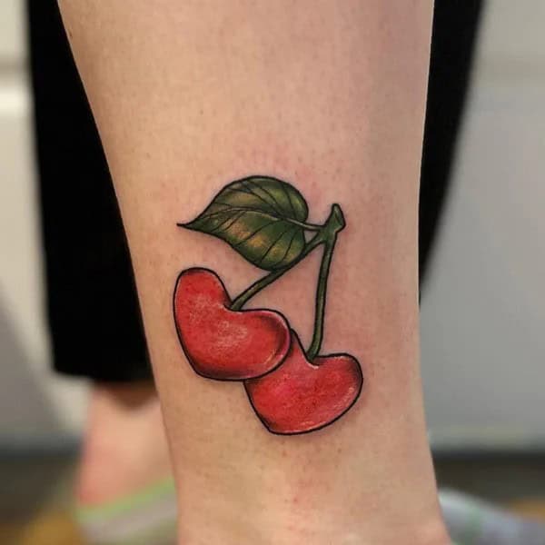 Heart Cherry Tattoo