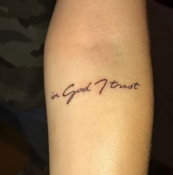 In God I Trust Tattoo For Females