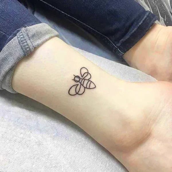 Fine Line Bee Tattoo