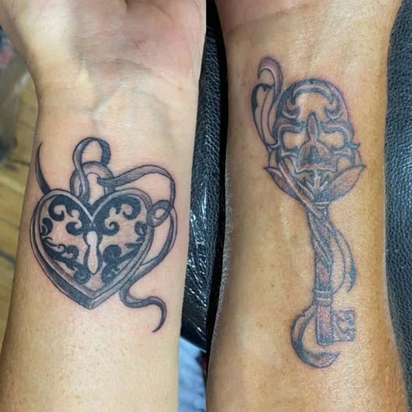 Lock and Key Couple Tattoo