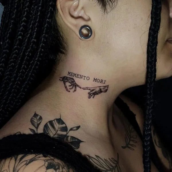 Memento Mori Neck Tattoo