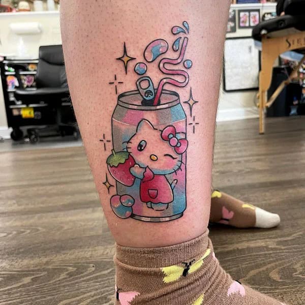 Ankle Hello Kitty Tattoo