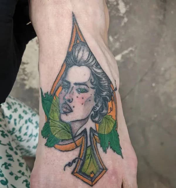 Neo Traditional Queen of Spades Tattoo