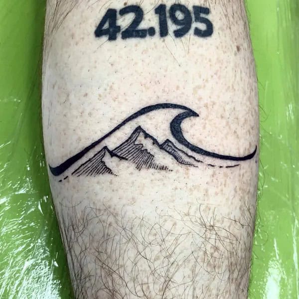 Wave and Mountain Tattoo