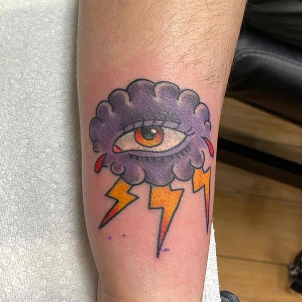 All Seeing Eye Lightning Tattoo