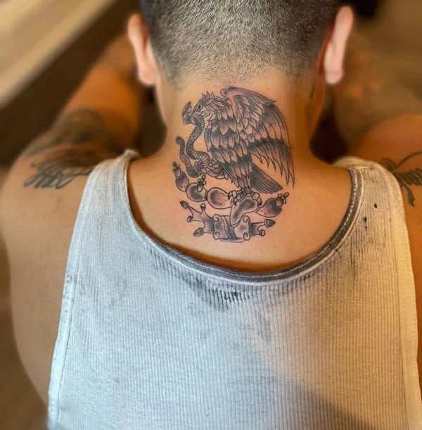 Mexican Eagle Chest Tattoo