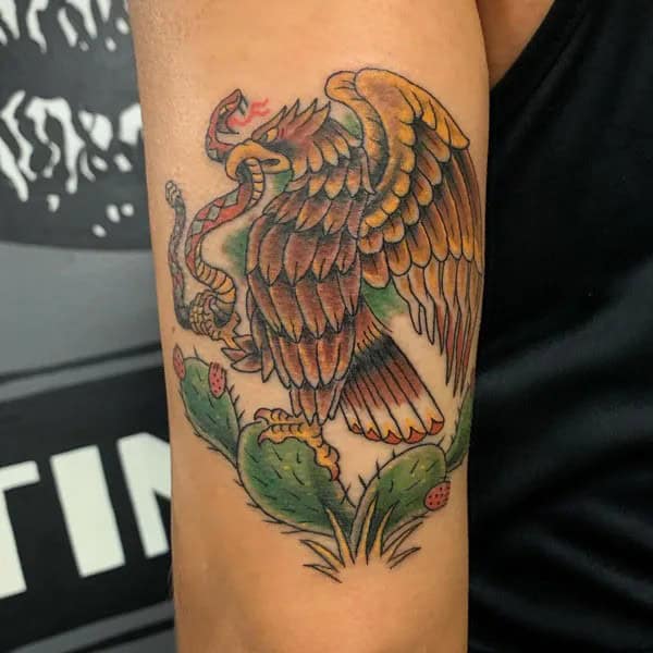 Mexican Eagle Chest Tattoo