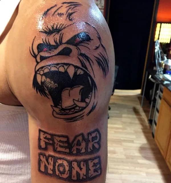 Fear None Skull Tattoo