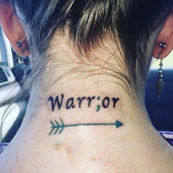 Warrior Semicolon Tattoos