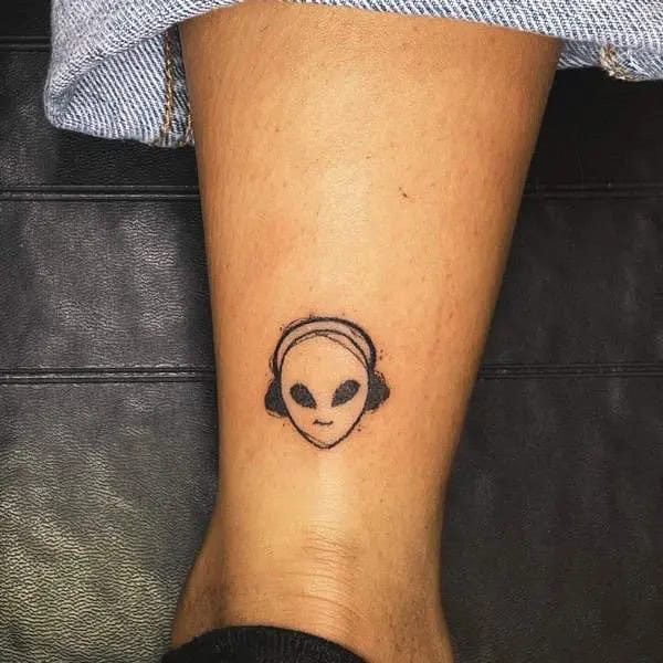 Alien Head Tattoo