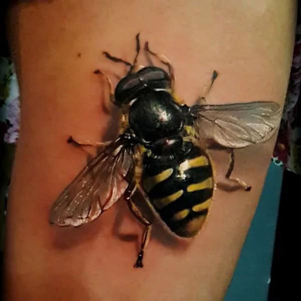 Realistic Bee Tattoo