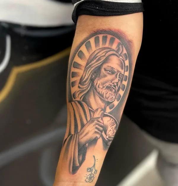 San Judas Flag Tattoo