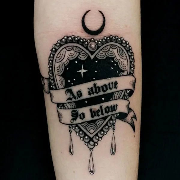 Heart “As above, so below” Tattoo